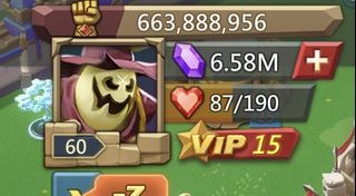 Lords Mobile - 571m, 7.3m Gems(Hoarder account)