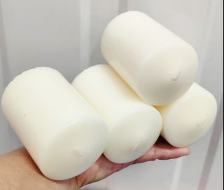 (4=$5)New white Pillar Unscented Candles