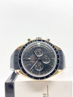 Pre Owned Omega Speedmaster Moonwatch "Sedna Gold" 310.63.42.50.01.001 Black Dial Winding Rose Gold Casing Rubber ( Mar 22 )