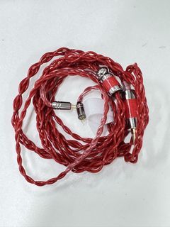 4-Core Shielded Coaxial 7N Single Crystal Copper Headphone Upgrade Cable 0.78 2pin IEM 3.5mm Red Xinhs