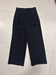 Anewstar Black High Waist Wide Leg Straight  Pants Size M