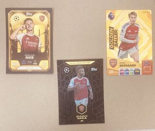 Arsenal Declan Rice, Saka, Odegaard Topps & Panini Cards