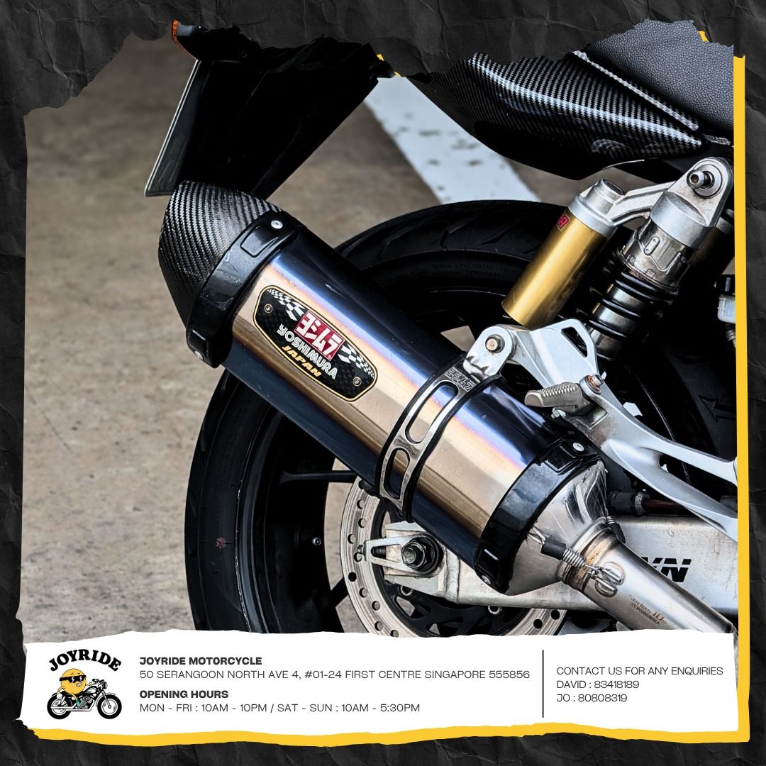 HONDA CB400 REVO 2 | CB 400 | 2017 | 2027 | YOSHIMURA R77 (Category: Class 2A) located in Singapore. Submitted by joyridemotorcycle (Listing ID 1446970142, Image 3). Description: HONDA CB400 REVO 2 Displacement: 400CC COE: 26 Dec 2027 ( RENEWABLE ) First registered: 27 Dec 2017 Open Market Value: $7,882.00 PQP Paid: $5,502.00 - GOOD CONDITION - YOSHIMURA R77 EXHAUST - LOW MILEAGE - GOOD VALUE TO RENEW JOYRIDE MOTORCYCLE SALE | SERVICE | REPAIRS �