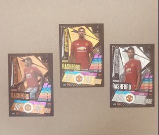 Marcus Rashford Limited Edition Football Cards (Bronze, Gold, Silver)
