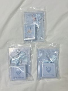 wts 100% official flower knows keychain ribbon charm | blue bunny lip balm / jewel highlighter