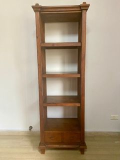 Solid Teak Bookcase / Display Cabinet (with drawers) – Excellent Condition
