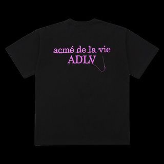 Acme de la Vie ADLV Black T-shirt with Pink Embroidery