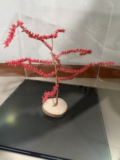 Miniature cranes crane on wooden crane copper wire tree. handmade diy gift for special Valentine