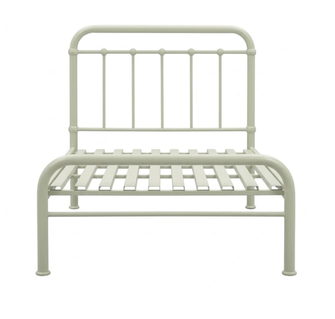 Single Metal Bed Frame | White Farmhouse Bed Frame | Vintage Metal Bed Frame | Cottage Bed Frame | Slatted Metal Bed Frame | Cream Bed Frame | Industrial Bed Frame | Bedroom Bed Frame | Super Single Bed Frame | Durable Bed Frame | Space Saving Bed Frame (Category: Bed Frames & Mattresses) located in Singapore. Submitted by _ella04 (Listing ID 1448957911, Image 3). Description: Bring timeless charm to your bedroom with this Vintage Metal Bed Frame