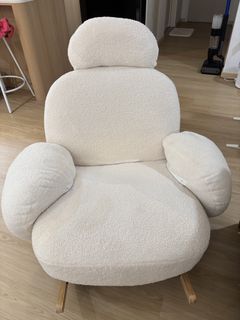 Cream Fabric Accent Armchair