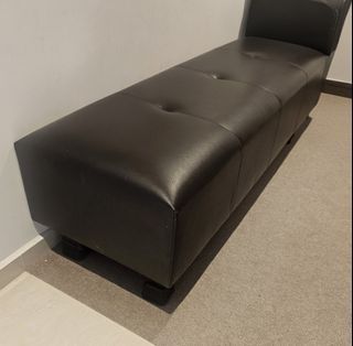 Dark Brown Faux Leather Bench