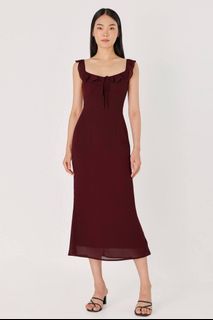 Lovet Amelia Padded Chiffon Bias Midaxi Dress