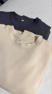 Muji Sweatshirt - Cream and Dark Grey - Size L