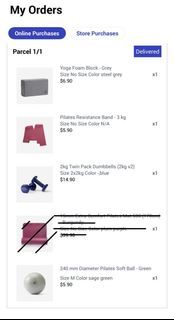 BNWOB Pilates Home Equipment - Foam Block | 3kg Resistance Band | 2kg Dumbbells | 240mm Soft Ball