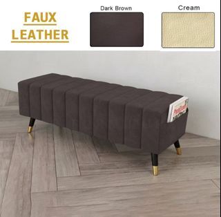 *FREE INSTALLATION* Faux Leather Sofa Bench | Simple Home Bench Decor | Simple Sofa Lazy Chair | Living Room Furniture | Bedroom Sofa Bench | High Quality Faux Leather