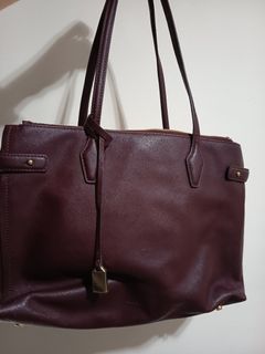 JAEGER Burgundy Leather Tote Bag
