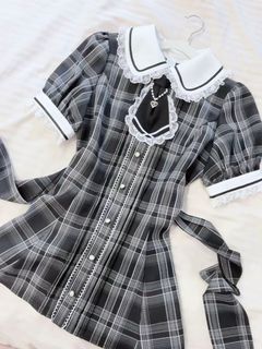 wts authentic secret honey black checkered tie jirai kei ryousangata suna kei set up