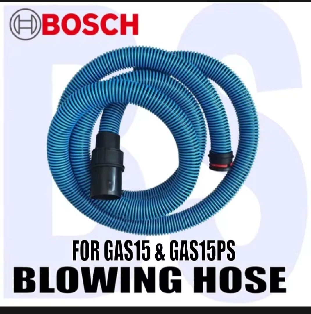 Bosch Blowing Hose for GAS15 & GAS15PS (Category: Home Improvement Tools & Accessories) located in Singapore. Submitted by iamalreadyhere (Listing ID 1450195791, Image 1). Description: - Blue corrugated blowing hose - Compatible with Bosch GAS15 and GAS15PS vacuum cleaners - Connector included - Durable and flexible design - Ideal for dust collection and blowing tasks - Direct replacement part.