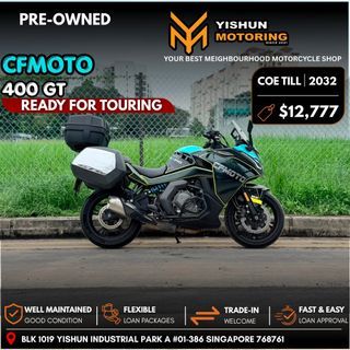 CFMOTO 400GT (USED) | COE TILL 2032 | TOURING | SIDE BOX | TOP BOX | CLASS 2A