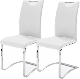 BN Dining Chair/White Cream Beige Modern Dining Chair/Set of 4 Dining Chairs/Study Chair/Office Chair/Sleek Slim Compact Dining Chair/Comfortable Dining Chair/PU Leather Dining Chair/Not Commune Castlery Cellini IKEA Hipvan Dining Chair/Eames Style Chair