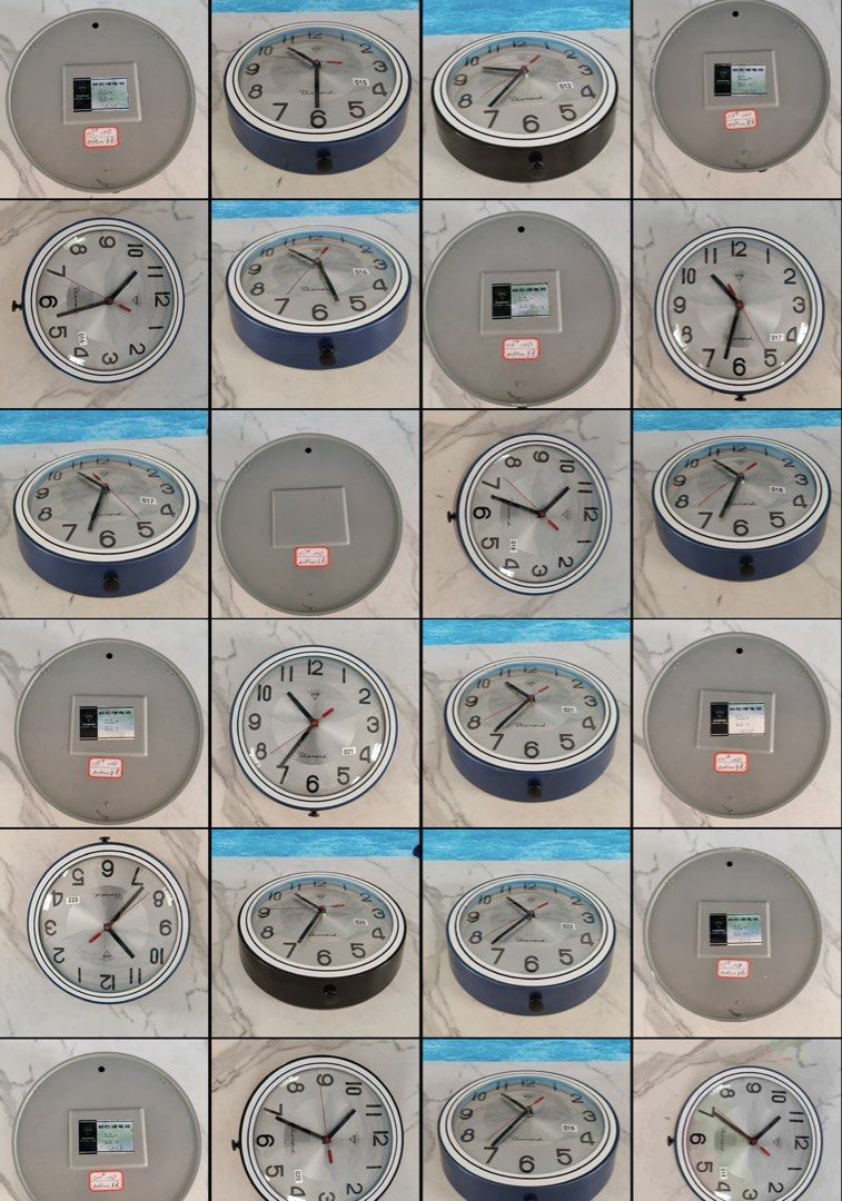 Vintage Converted Diamond Clocks with Original clock hands (Category: Clocks) located in Singapore. Submitted by achinesehut (Listing ID 1450586697, Image 6). Description: Comes in cream navy blue and black. New old stock.
