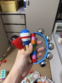 Wooden Musical Instruments - Maracas, Tambourine, Xylophone