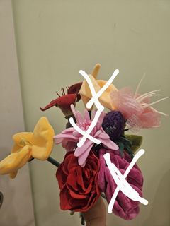 [WTS] CJ Hendry Plush Flowers (Red Open Rose, Yellow Calla Lily, purple thistle, pink chrysanthamum, yellow hibiscus, red flower, shiny pink flower)
