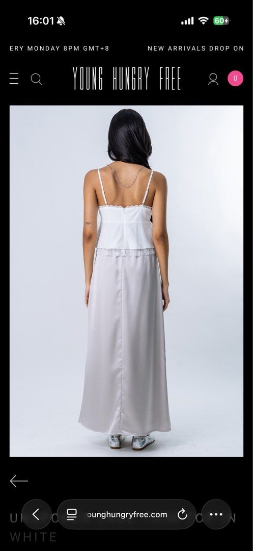 YHF unspoken White Lace Trim Cami Top (Category: Sets or Coordinates) located in Singapore. Submitted by heyya_ (Listing ID 1450607090, Image 2). Description: - White cami top with delicate lace trim on neckline and hem - Features adjustable spaghetti straps for a perfect fit .
