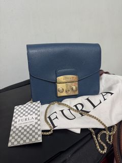 Furla Metropolis Crossbody Bag Navy Blue