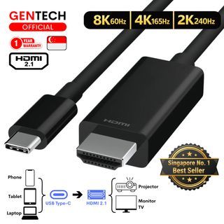 SG GENTECH Type-C to HDMI Cable 4K 30Hz UHD Full Ultra HD High Definition for Smartphone Tablet PC TV Monitor Projector Laptop Display Streaming Converter
