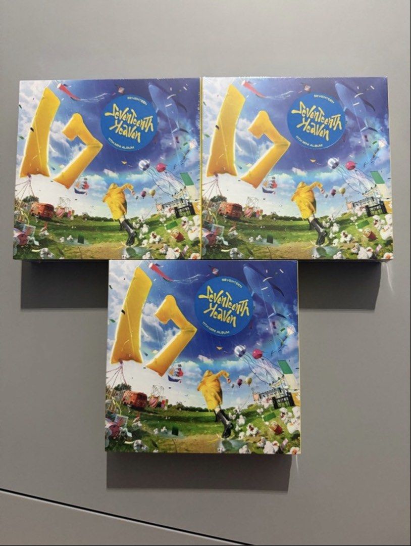 WTS SEVENTEEN - 11th Mini Album 'Seventeenth Heaven' - Sealed (Category: K-Wave Merchandise) located in Singapore. Submitted by viangan (Listing ID 1450837781, Image 2). Description: SEVENTEEN’s 11th Mini Album ‘Seventeenth Heaven’ Instocks 1 for $15 each and all 3 going for $40 ✅✅✅ Carat Version All albums are sealed and includes all original inclusions. Meet at your convenience or free tracked mailing ☺️.