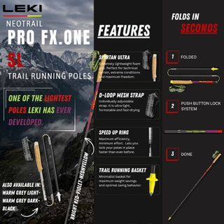 Leki Neotrail Pro fx.one SL Trail Running Poles (One Pair)