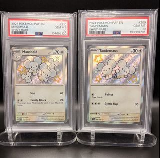 PSA 10 Shiny Tandemaus & Maushold #209 #210 Paldean Fates PAF Pokemon Baby