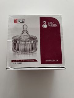 Red Cherry La Selle Candy Box Glass Jar with Lid