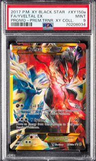 ✨️STUNNING ART✨️2017 POKEMON XY BLACK STAR PROMO | PREMIUM TRAINER XY COLLECTION FULL ART/YVELTAL EX XY150a PSA 9