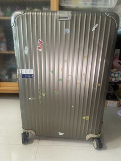 Auth Rimowa Original Check-In L Aluminium Suitcase | Titanium