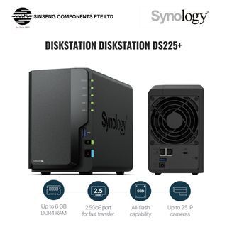 Synology DiskStation DS225+ 2-Bay NAS Diskless | Intel Celeron Quad-Core | 2.5GbE | Personal Cloud Storage