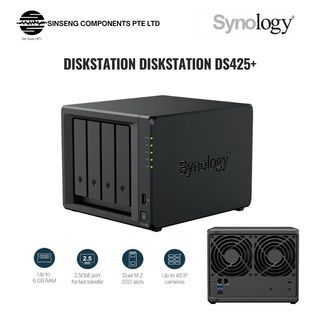 Synology DiskStation DS425+ 4-Bay NAS Diskless with Quad-Core Processor, 2.5GbE LAN, Private Cloud Storage & Backup