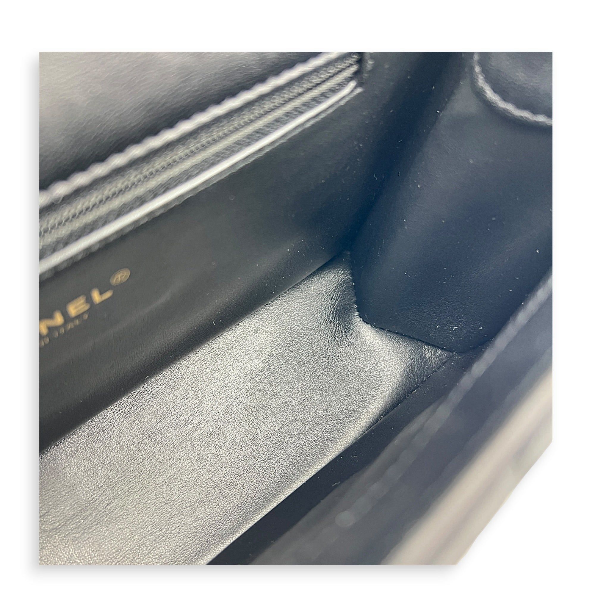 Chanel 23P Seasonal Quilted Flap Black Shoulder Bag in Calfskin, Gold hardware (Category: Bags & Wallets) located in Singapore. Submitted by carousellluxury (Listing ID 1451567294, Image 6). Description: SKU C2606-012412AC Material Calfskin Color Black Hardware Gold Strap Included, non-detachable Dimension (L)25cm x (H)16cm x (W)8cm Accessories Care Card, Original Box, Receipt(s), Series X00PTN79 Circa Est 2023 Microchipped TRUE Condition - Surfa