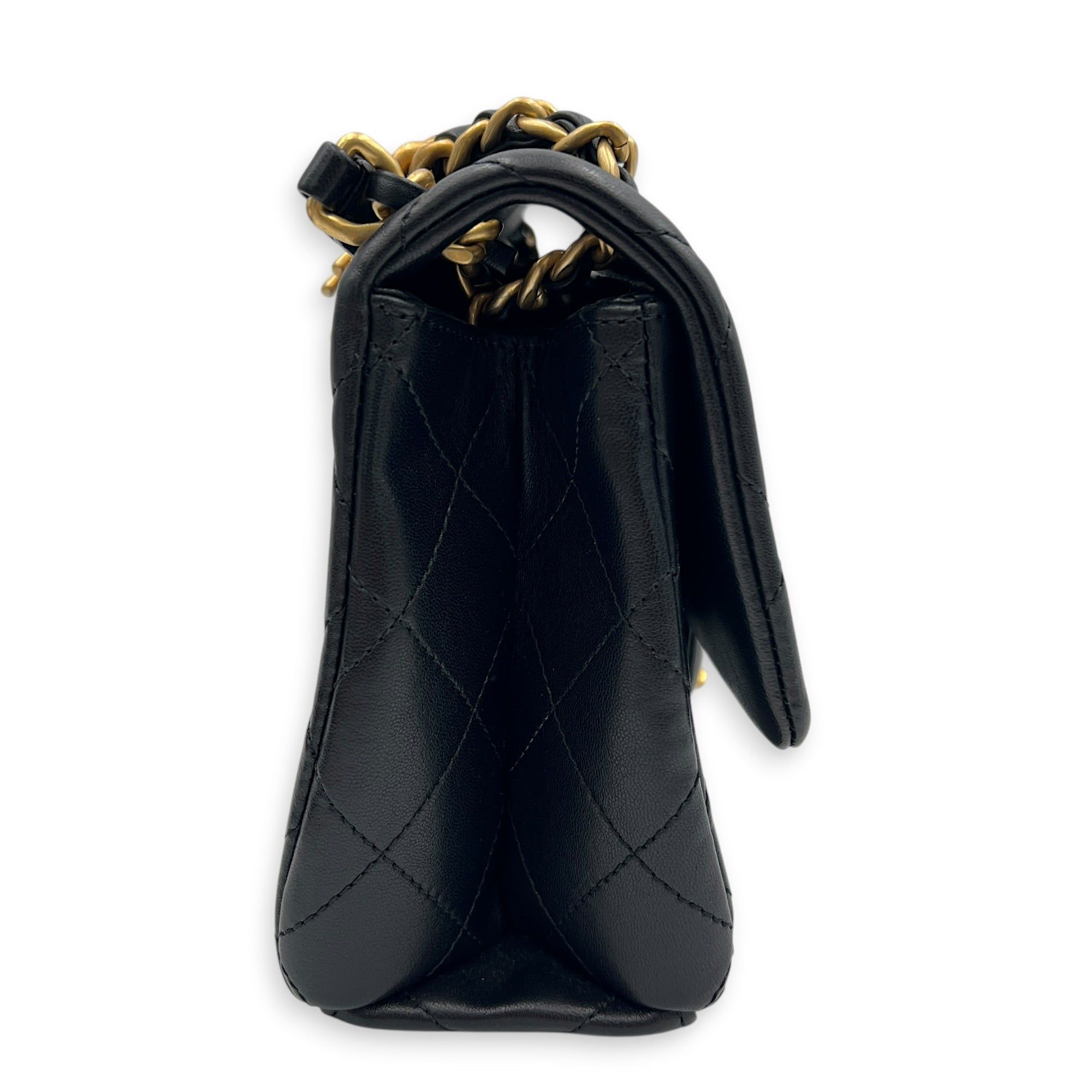 Chanel 23P Seasonal Quilted Flap Black Shoulder Bag in Calfskin, Gold hardware (Category: Bags & Wallets) located in Singapore. Submitted by carousellluxury (Listing ID 1451567294, Image 3). Description: SKU C2606-012412AC Material Calfskin Color Black Hardware Gold Strap Included, non-detachable Dimension (L)25cm x (H)16cm x (W)8cm Accessories Care Card, Original Box, Receipt(s), Series X00PTN79 Circa Est 2023 Microchipped TRUE Condition - Surfa
