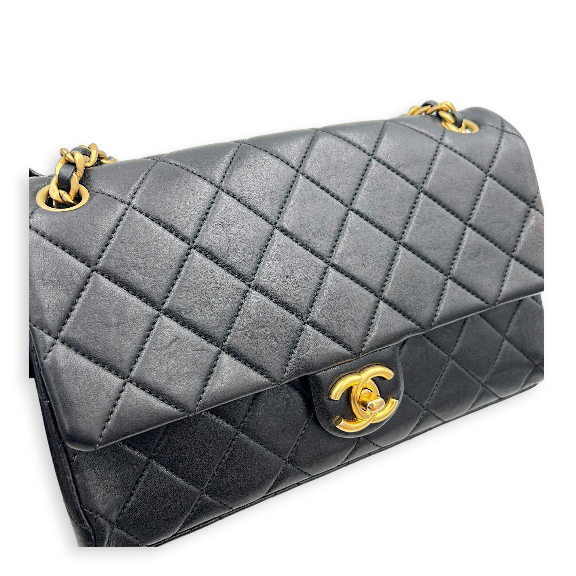 Chanel 23P Seasonal Quilted Flap Black Shoulder Bag in Calfskin, Gold hardware (Category: Bags & Wallets) located in Singapore. Submitted by carousellluxury (Listing ID 1451567294, Image 9). Description: SKU C2606-012412AC Material Calfskin Color Black Hardware Gold Strap Included, non-detachable Dimension (L)25cm x (H)16cm x (W)8cm Accessories Care Card, Original Box, Receipt(s), Series X00PTN79 Circa Est 2023 Microchipped TRUE Condition - Surfa
