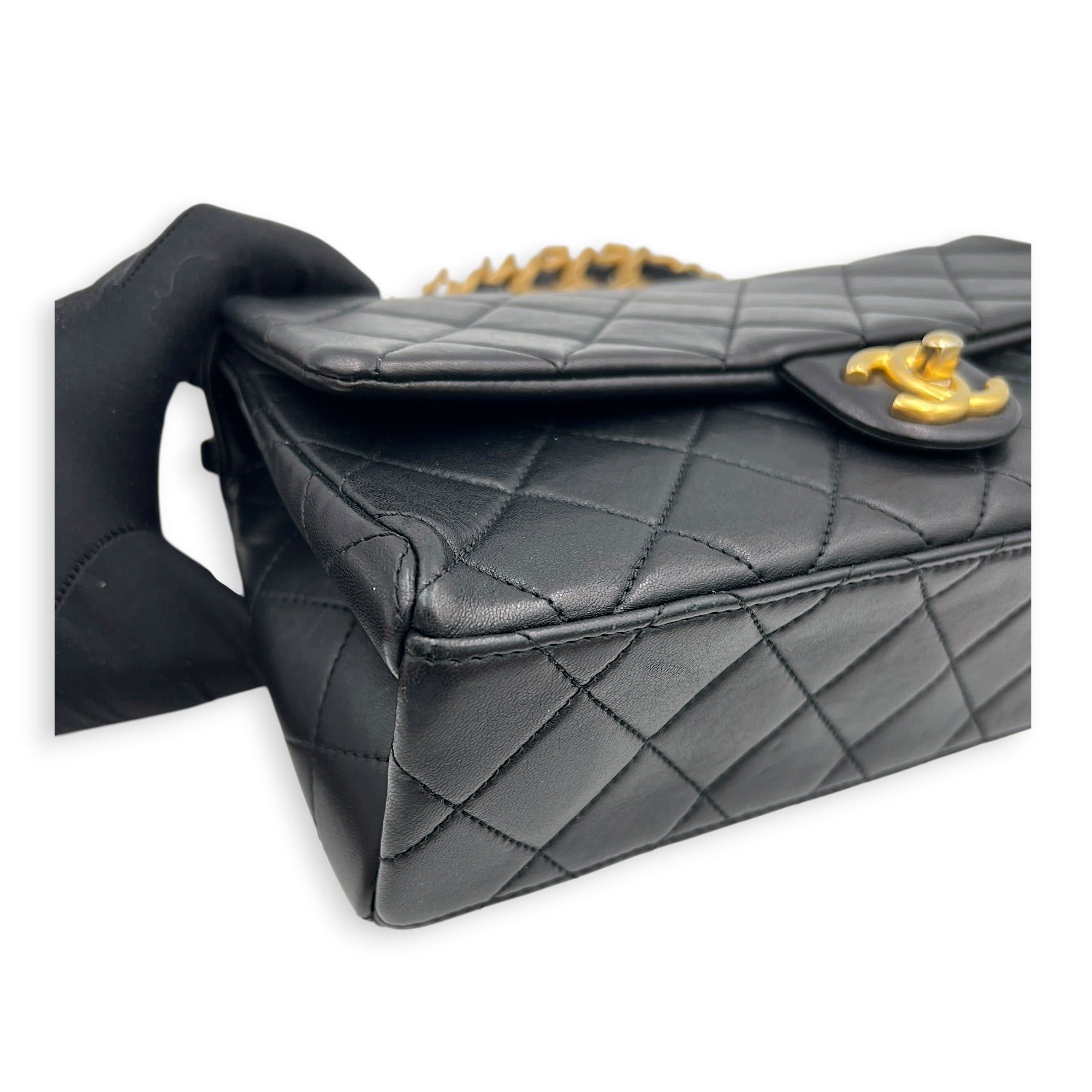 Chanel 23P Seasonal Quilted Flap Black Shoulder Bag in Calfskin, Gold hardware (Category: Bags & Wallets) located in Singapore. Submitted by carousellluxury (Listing ID 1451567294, Image 10). Description: SKU C2606-012412AC Material Calfskin Color Black Hardware Gold Strap Included, non-detachable Dimension (L)25cm x (H)16cm x (W)8cm Accessories Care Card, Original Box, Receipt(s), Series X00PTN79 Circa Est 2023 Microchipped TRUE Condition - Surf