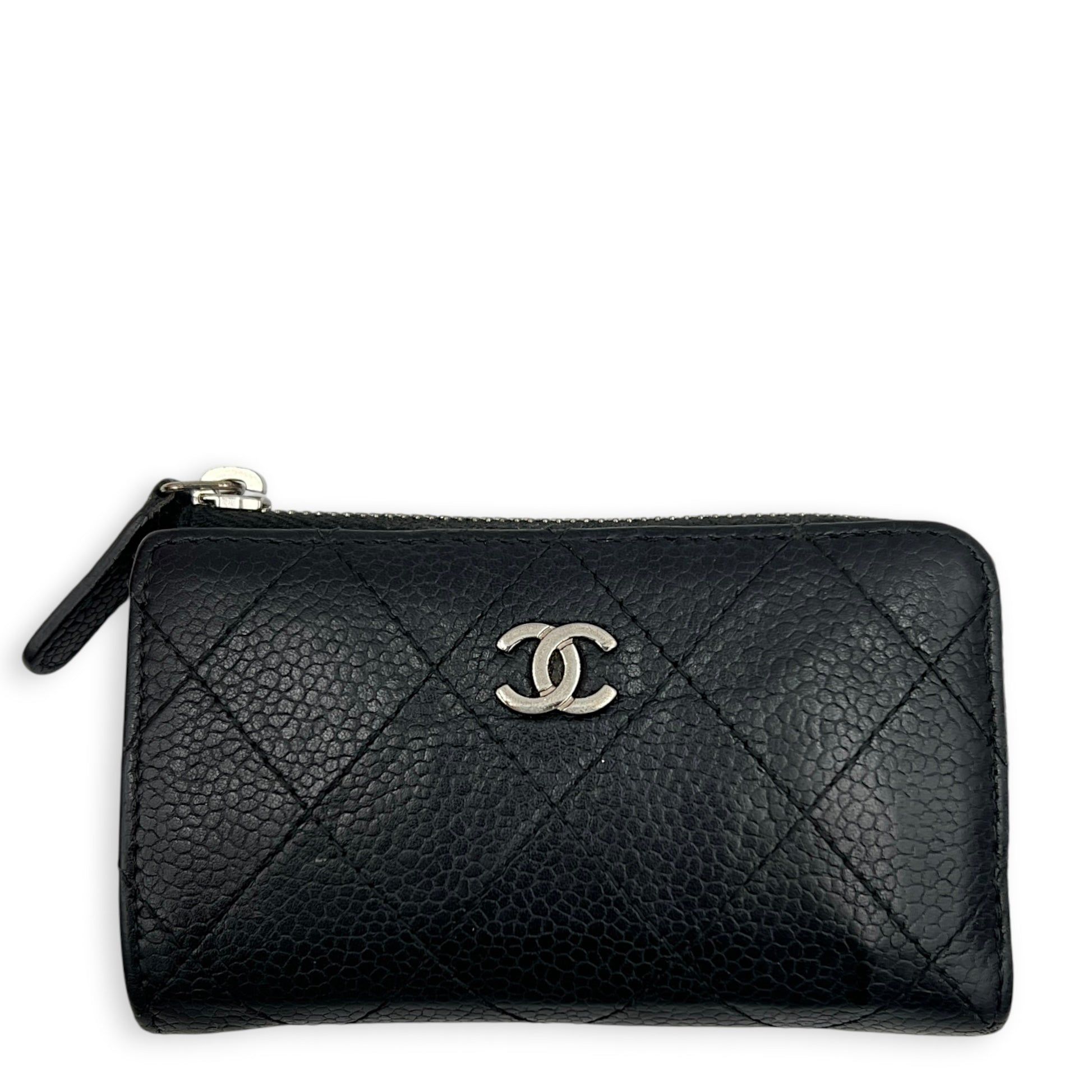 Chanel Classic Coin Purse Black in Caviar Leather, Silver hardware (Category: Bags & Wallets) located in Singapore. Submitted by carousellluxury (Listing ID 1451597234, Image 1). Description: SKU C2607-013387AN Material Caviar Leather Color Black Hardware Silver Strap Not Included Dimension (L)11cm x (H)6cm x (W)1.5cm Accessories Original Box, Authentication Card, Service receipt from Chanel Series 18631218 Circa Est 2013-2014 Microchipped FALSE 