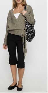 Daelan Wrap Knit Cardigan Brown
