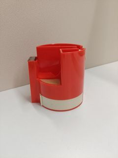 Vintage Retro Orange Plastic Stationery Pen Holder