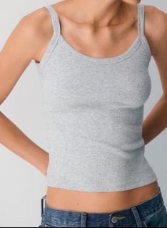 Aritzia HomeStretch™ Rib Scoopneck Cami Tank in Grey