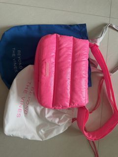 Beyond The Vines Puffer Dumpling Bag Hot Pink