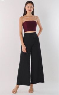 Lovet Hermoine Wide Leg Pants (Black, White)
