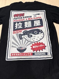 Suzushii Black Puffer Ramen Graphic T-Shirt Size S