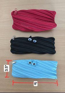 Set of 3 Cute Continuous Zipper Pencil Cases